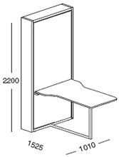 Wall bed with desk
