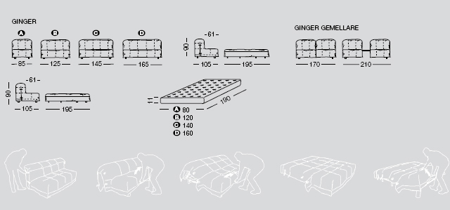 Sofa and sofa bed sizes