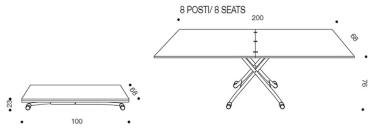 Sidney long Coffee dining table